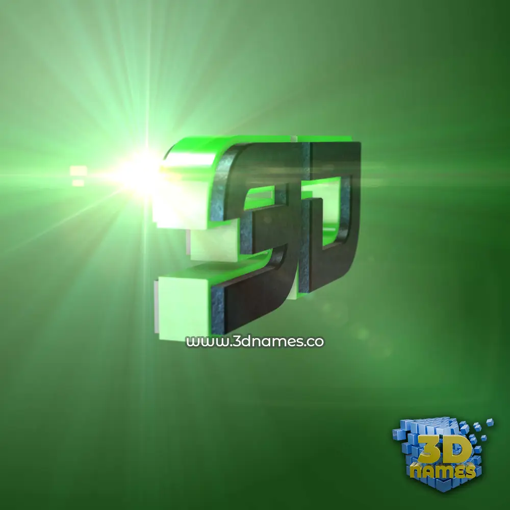 3d in Green Light style - 3D name wallpaper