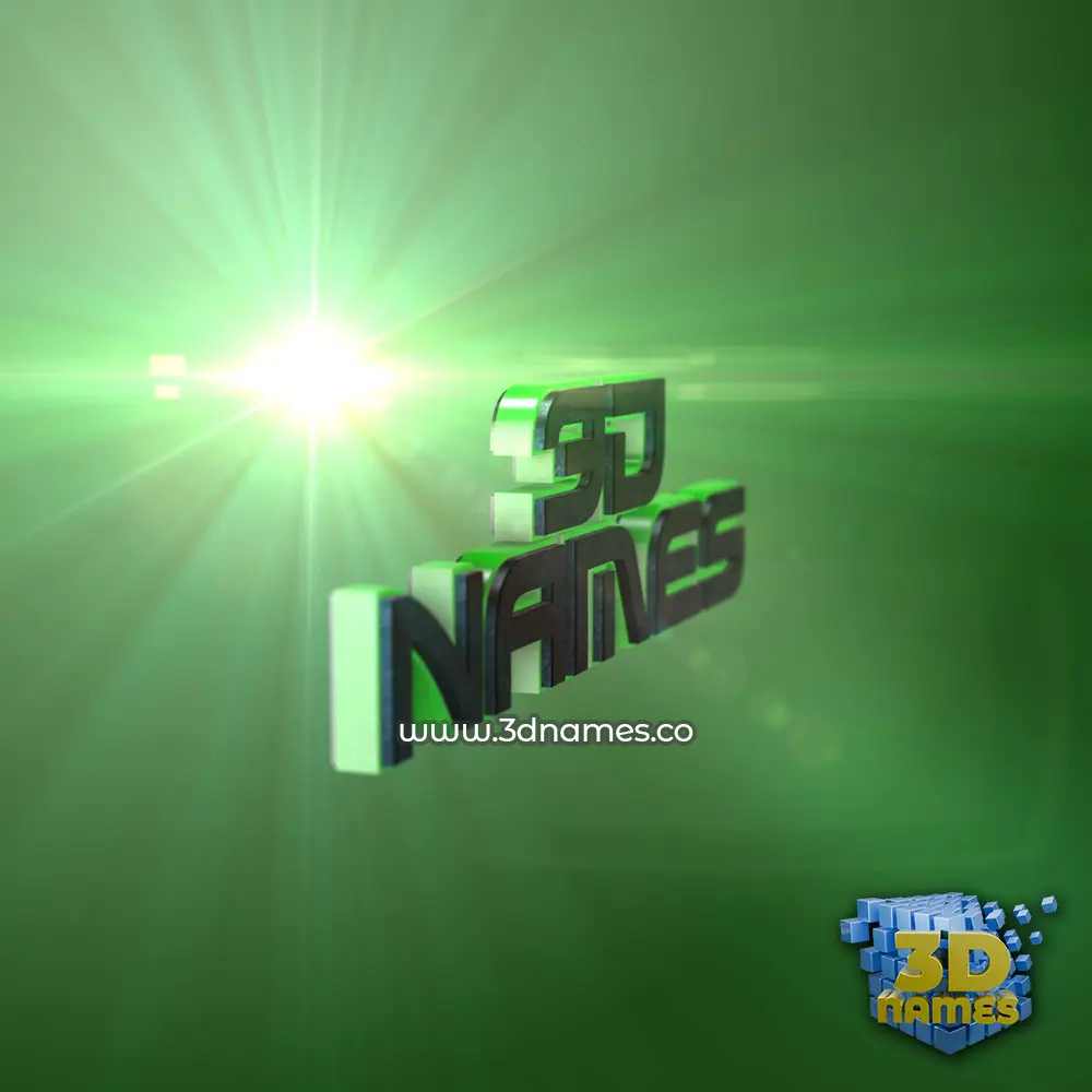 3d names in Green Light style - 3D name wallpaper
