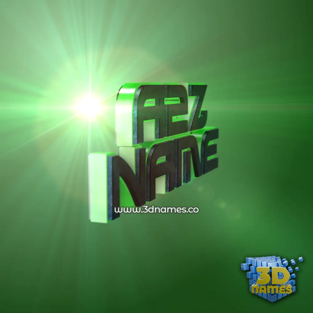 a2z name in Green Light style - 3D name wallpaper