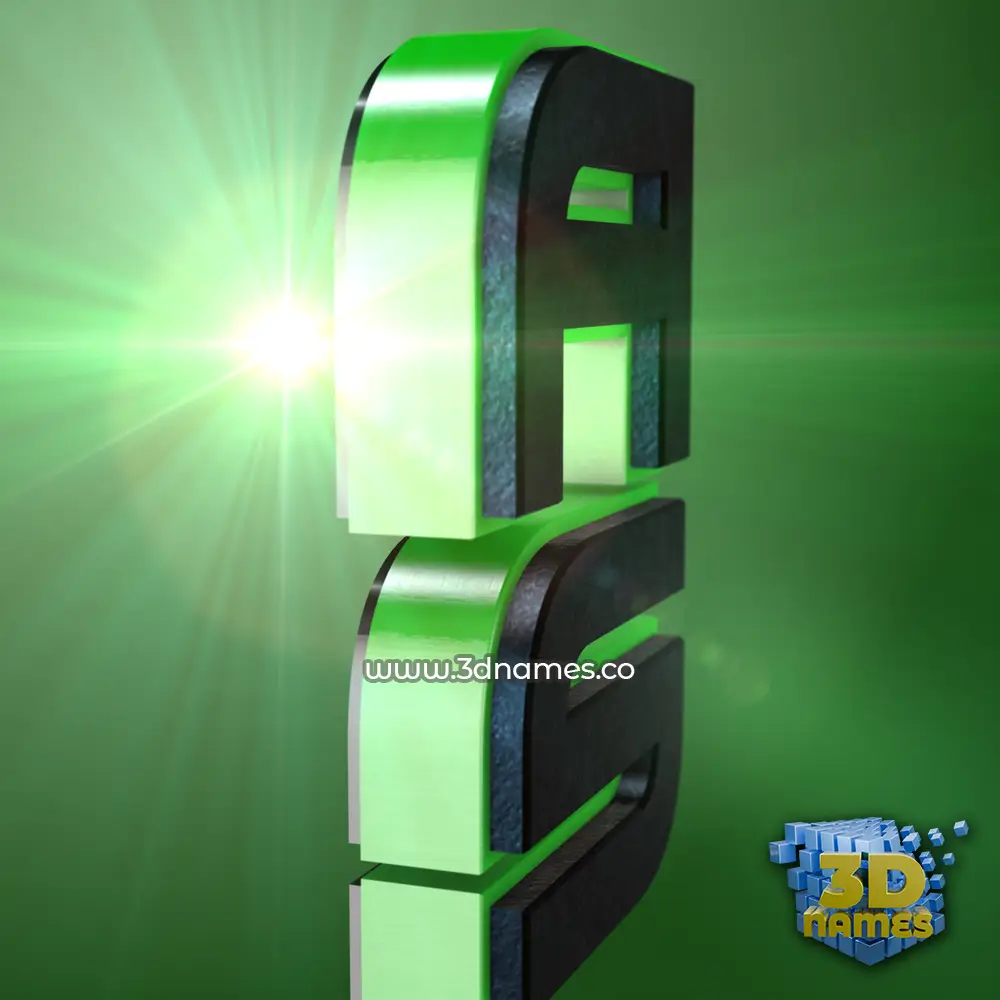 a s in Green Light style - 3D name wallpaper