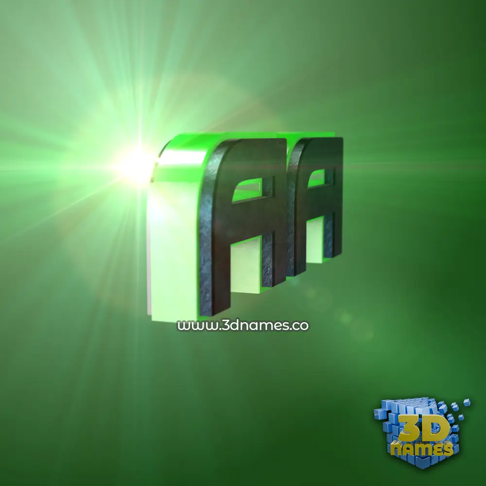 aa in Green Light style - 3D name wallpaper