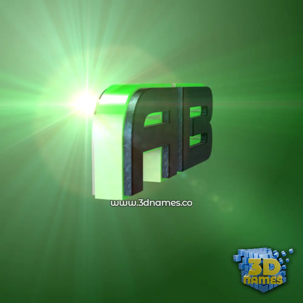 ab in Green Light style - 3D name wallpaper
