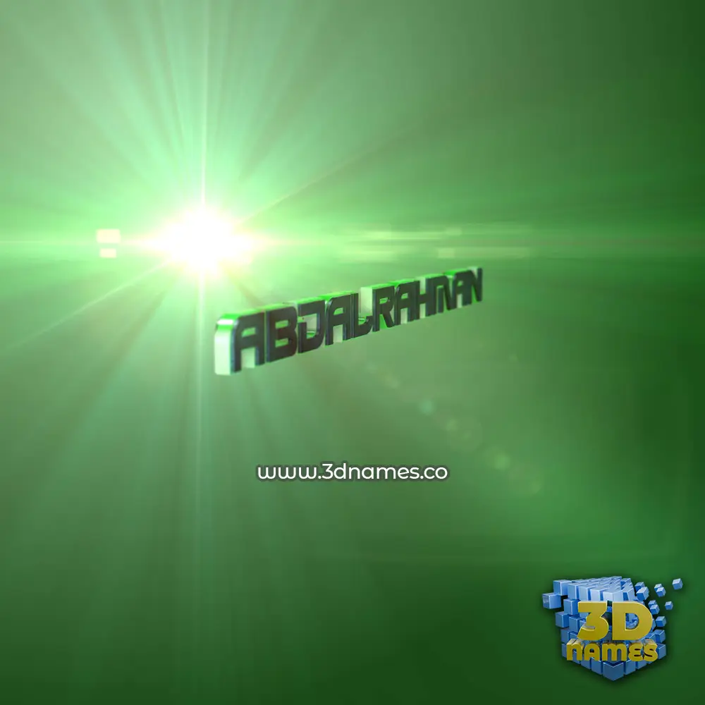 abdalrahman in Green Light style - 3D name wallpaper