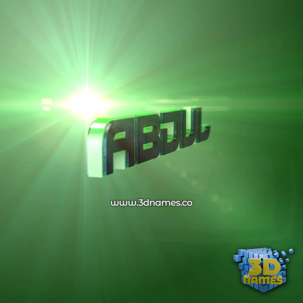 abdul in Green Light style - 3D name wallpaper