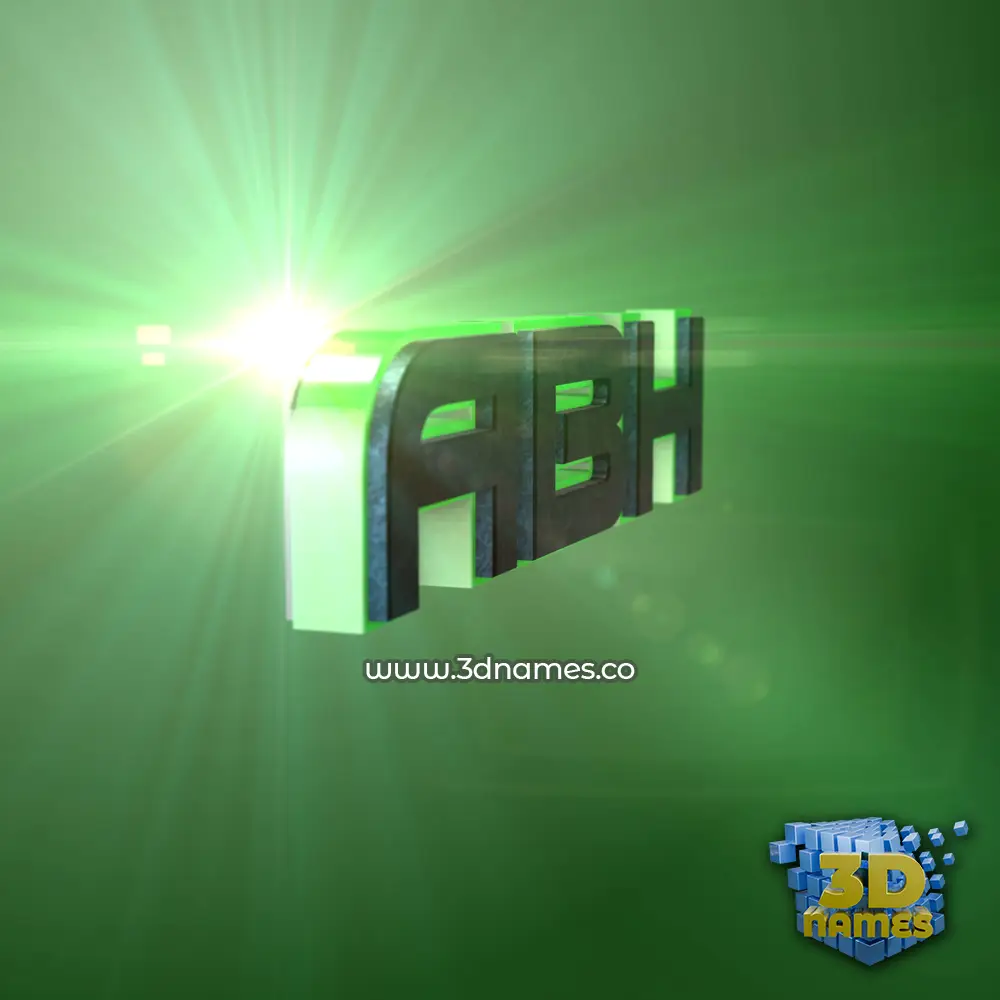 abh in Green Light style - 3D name wallpaper