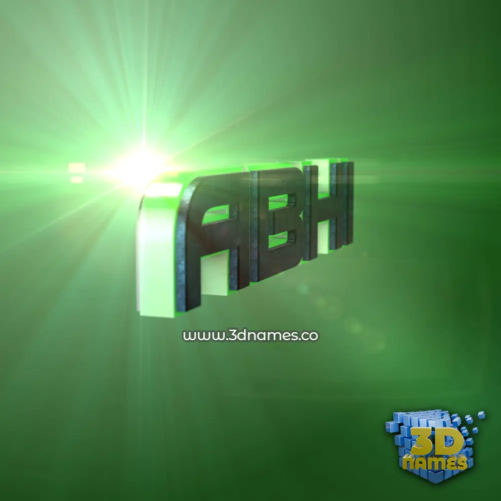 abhi in Green Light style - 3D name wallpaper