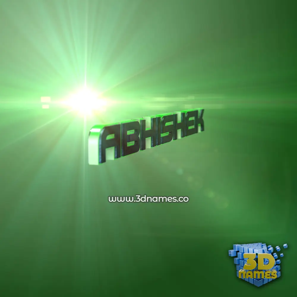 abhishek in Green Light style - 3D name wallpaper