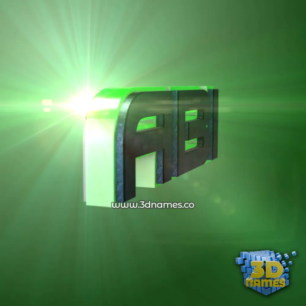 abi in Green Light style - 3D name wallpaper