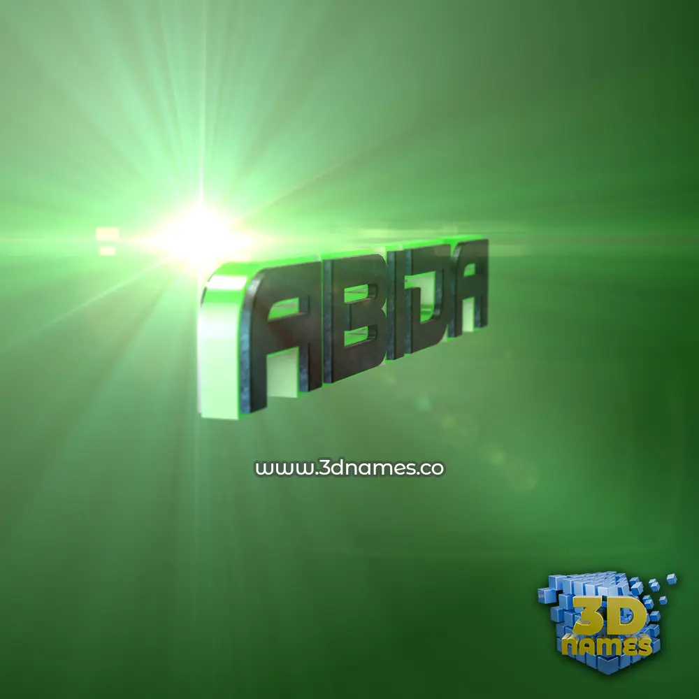 abida in Green Light style - 3D name wallpaper