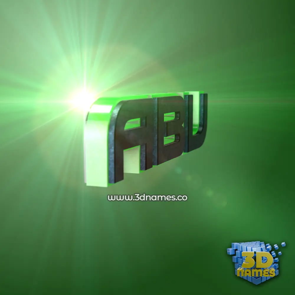 abu in Green Light style - 3D name wallpaper