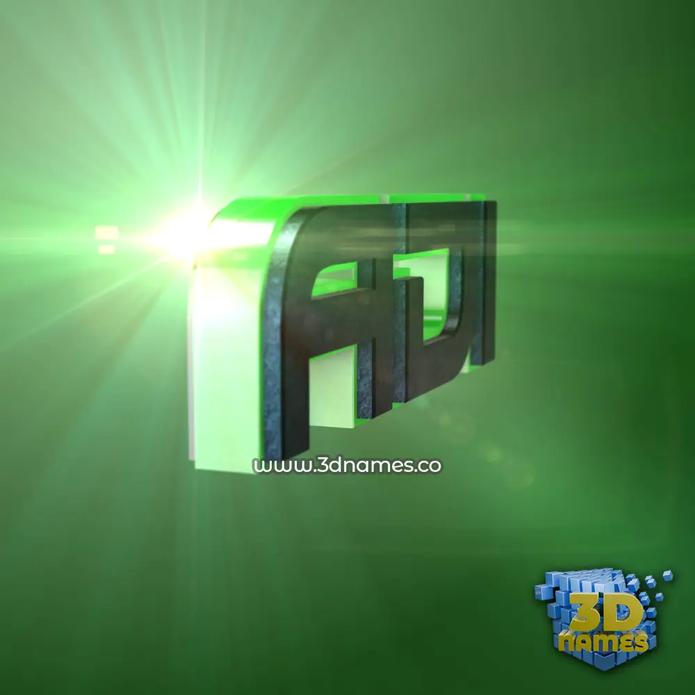 adi in Green Light style - 3D name wallpaper