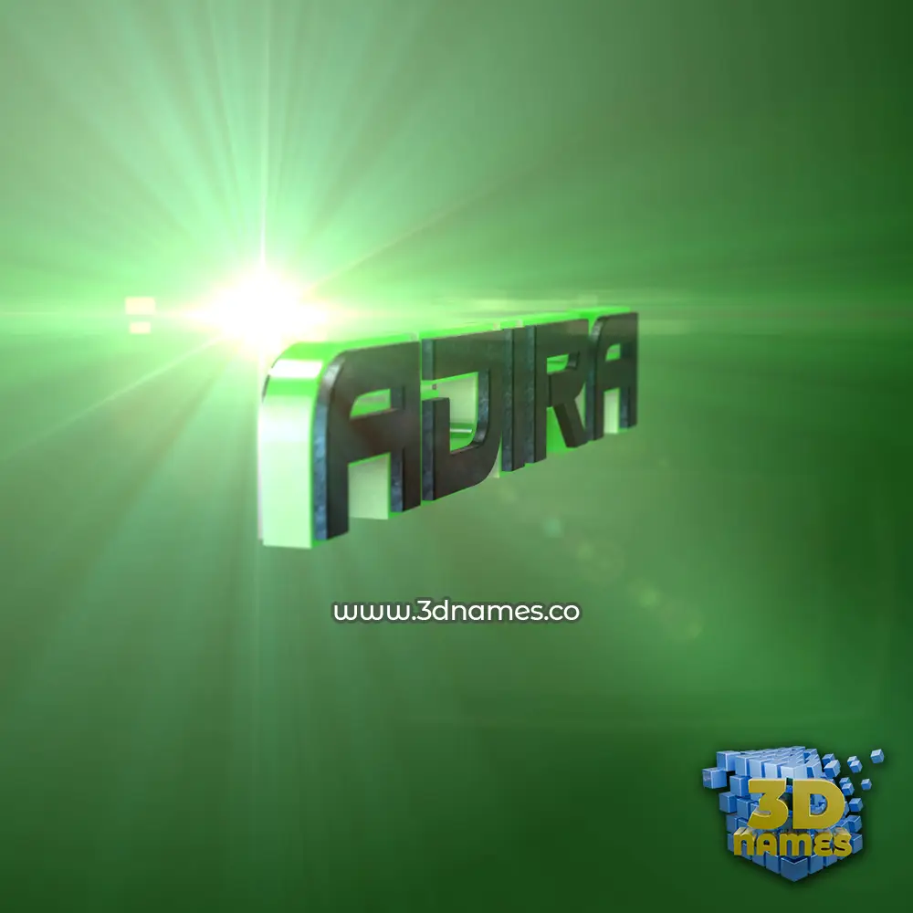 adira in Green Light style - 3D name wallpaper
