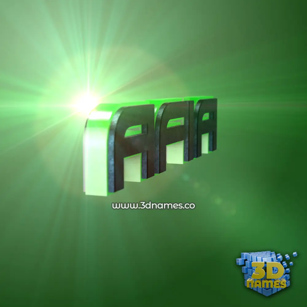 afia in Green Light style - 3D name wallpaper