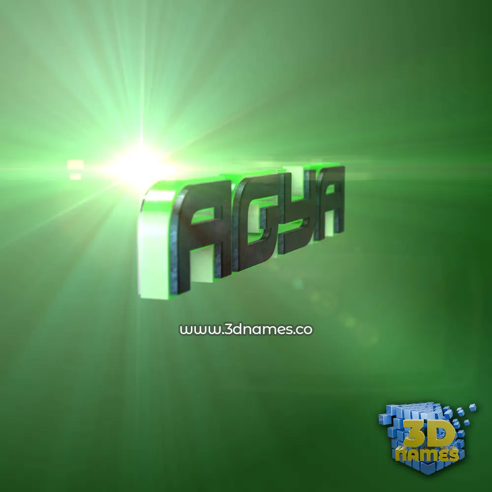 agya in Green Light style - 3D name wallpaper