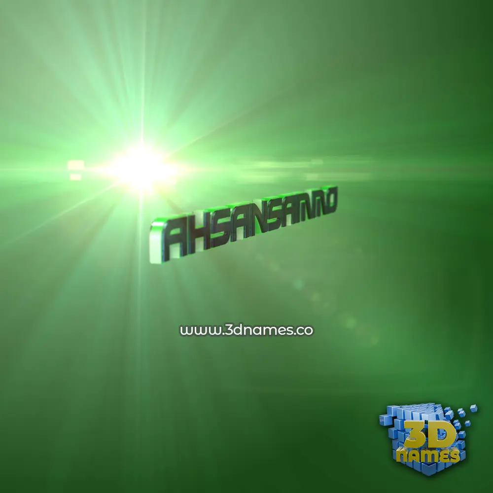 ahsansammo in Green Light style - 3D name wallpaper