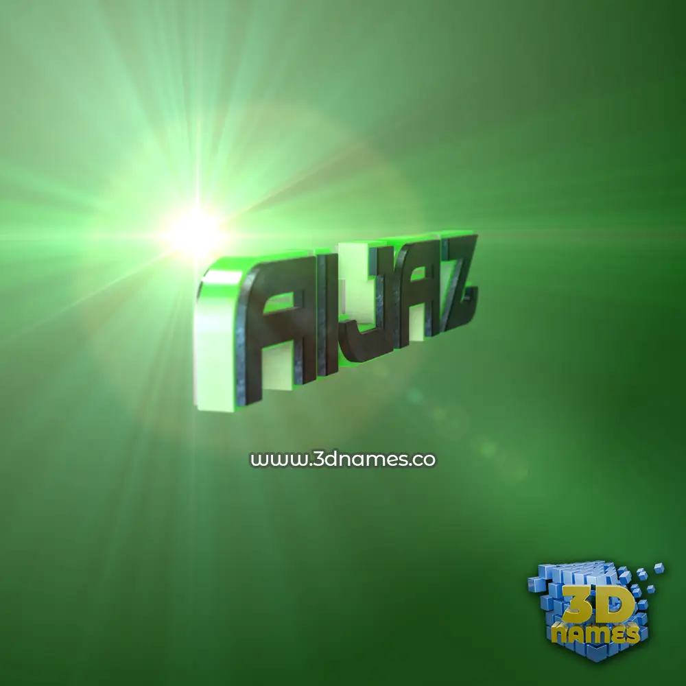 aijaz in Green Light style - 3D name wallpaper
