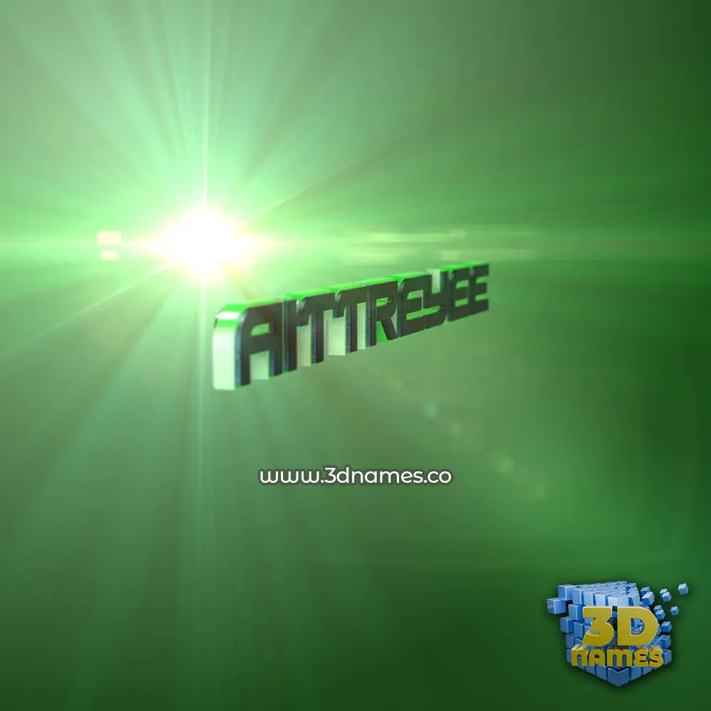 aittreyee in Green Light style - 3D name wallpaper