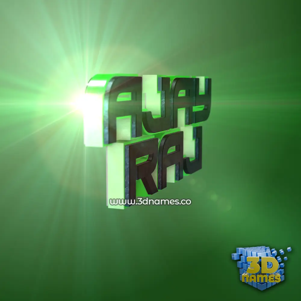 ajay raj in Green Light style - 3D name wallpaper