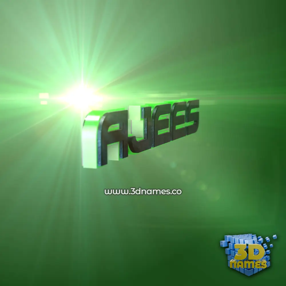 ajees in Green Light style - 3D name wallpaper