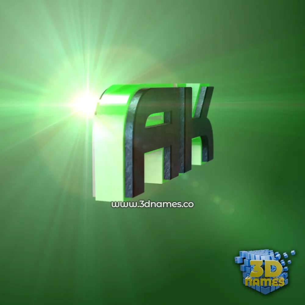 ak in Green Light style - 3D name wallpaper
