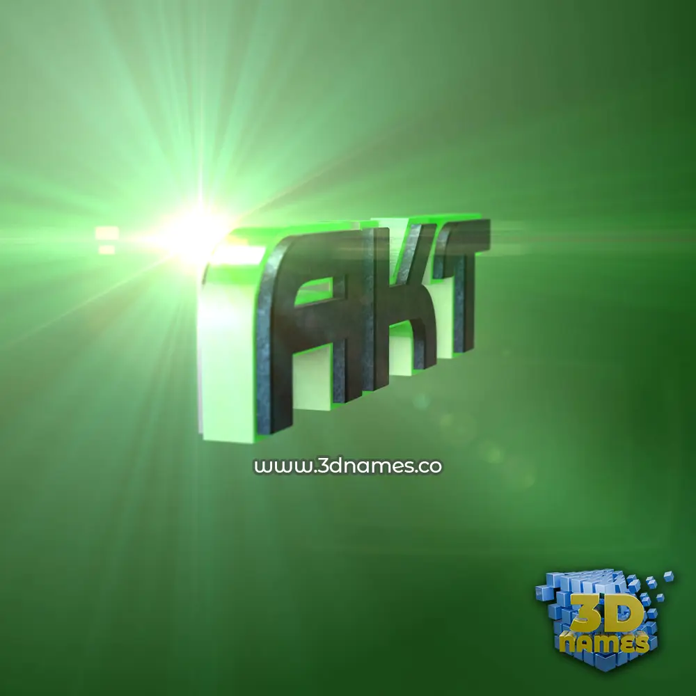 akt in Green Light style - 3D name wallpaper
