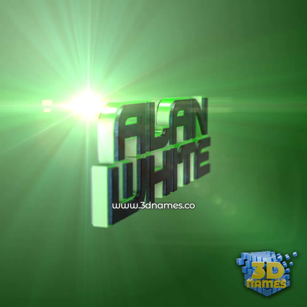 alan white in Green Light style - 3D name wallpaper