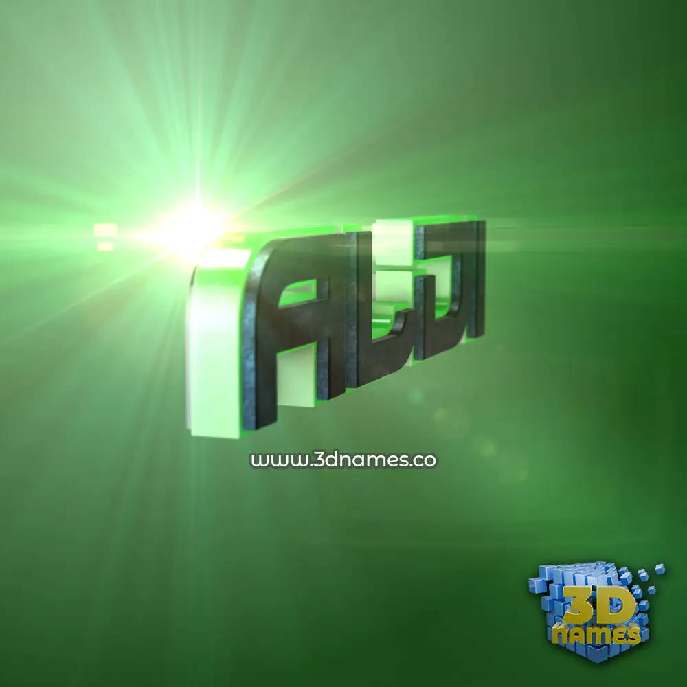 aldi in Green Light style - 3D name wallpaper