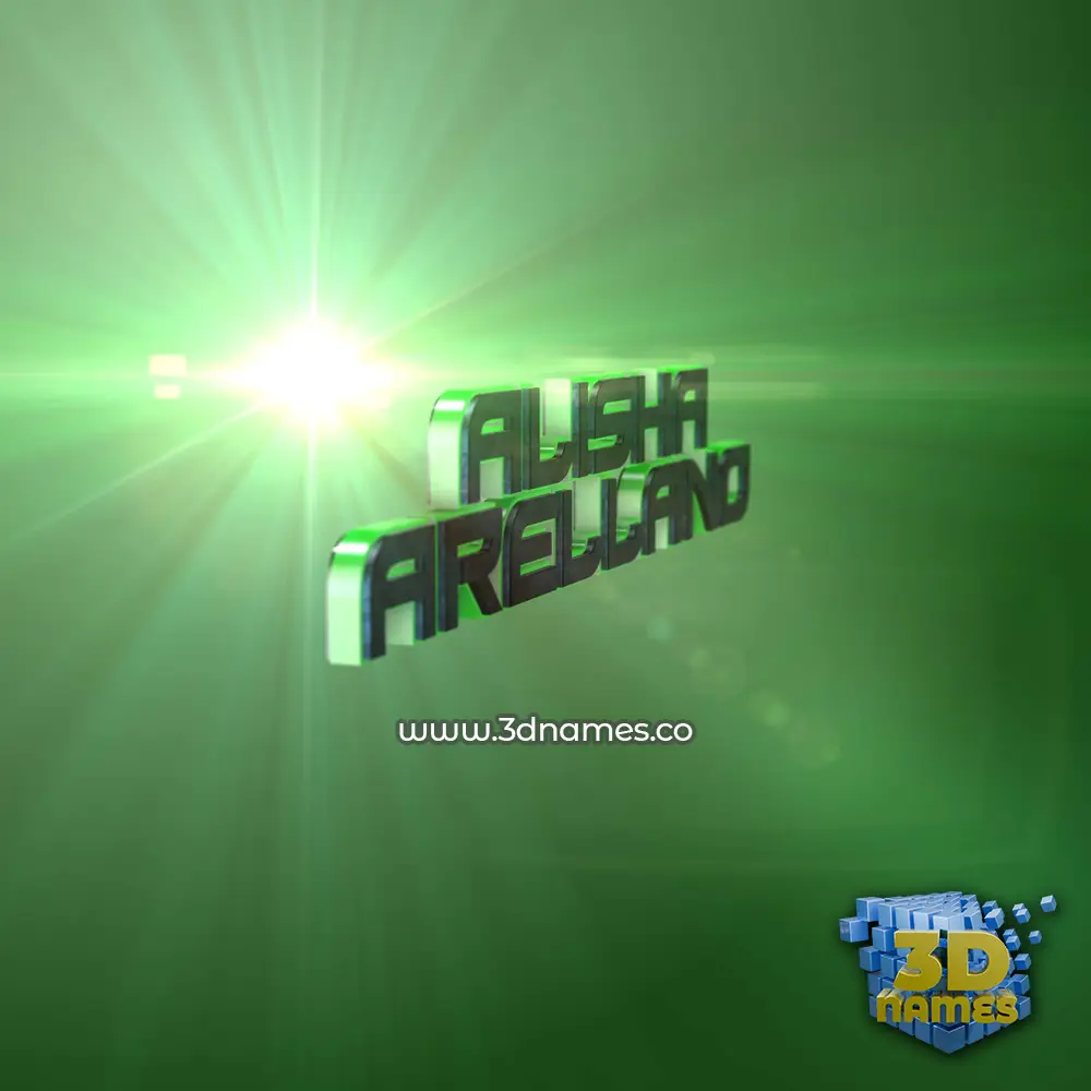 alisha arellano in Green Light style - 3D name wallpaper