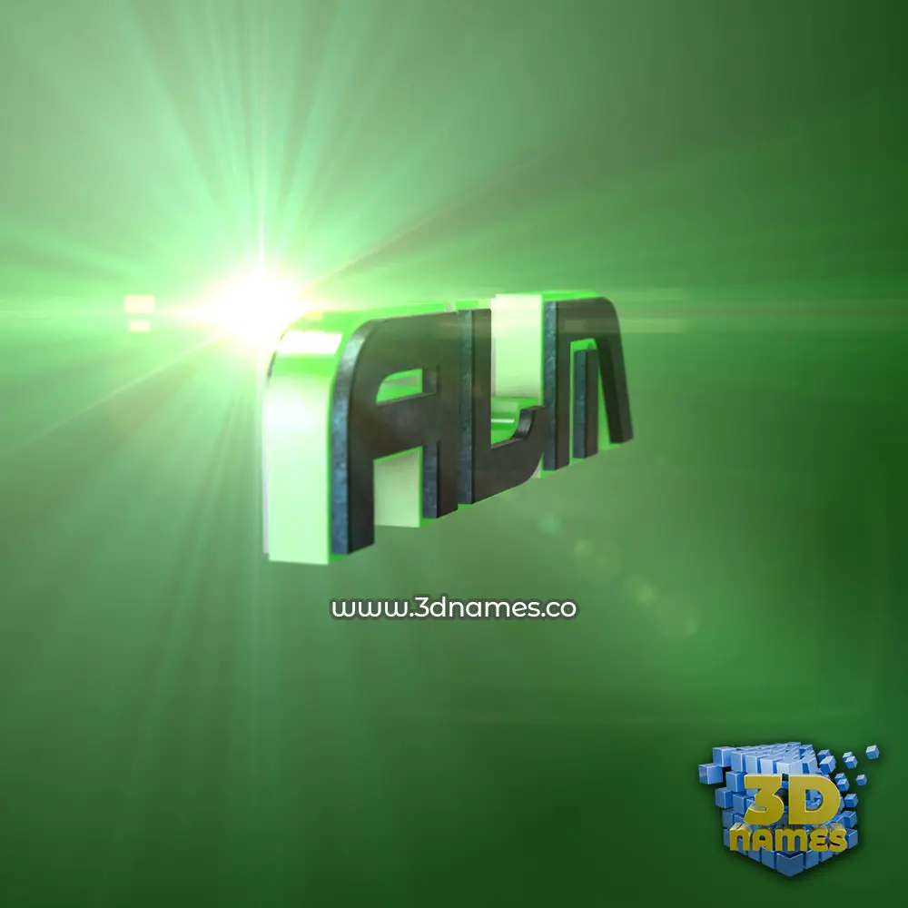 alm in Green Light style - 3D name wallpaper