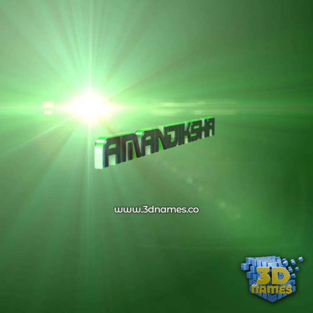 amandiksha in Green Light style - 3D name wallpaper