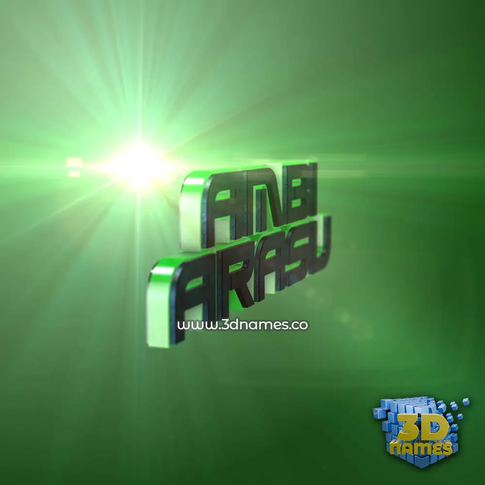 ambi arasu in Green Light style - 3D name wallpaper