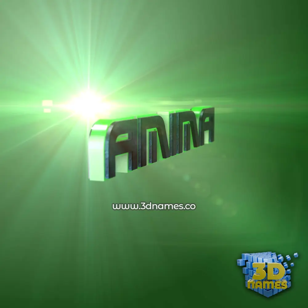 amima in Green Light style - 3D name wallpaper