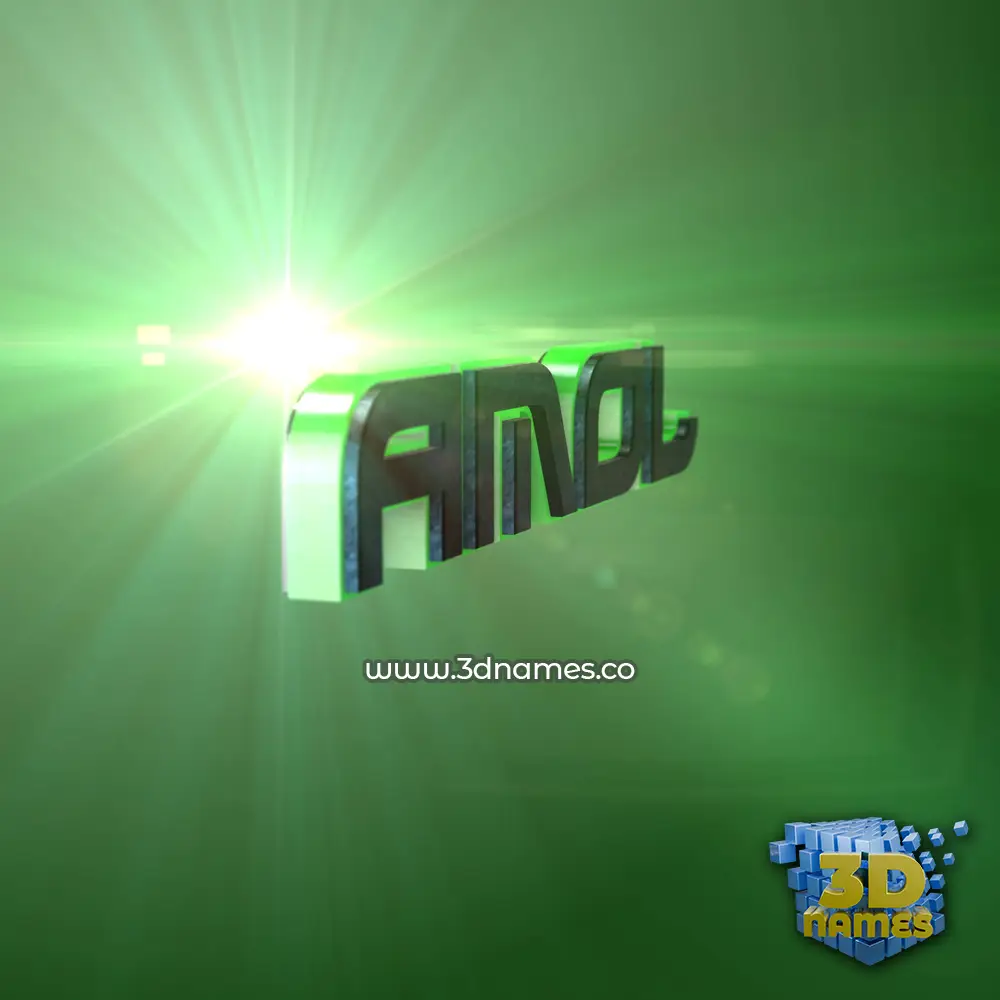 amol in Green Light style - 3D name wallpaper