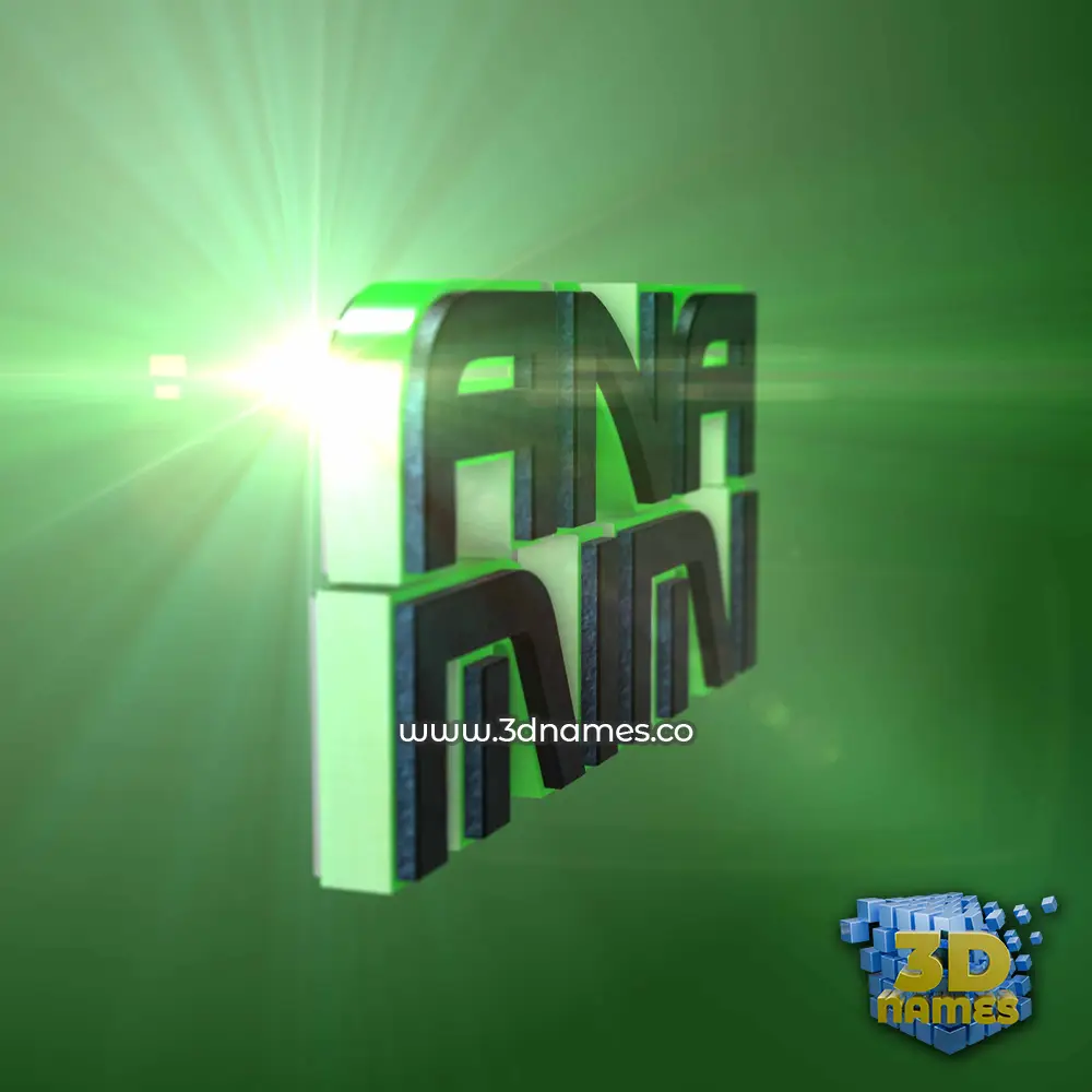 ana mimi in Green Light style - 3D name wallpaper