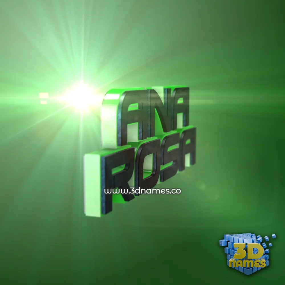 ana rosa in Green Light style - 3D name wallpaper