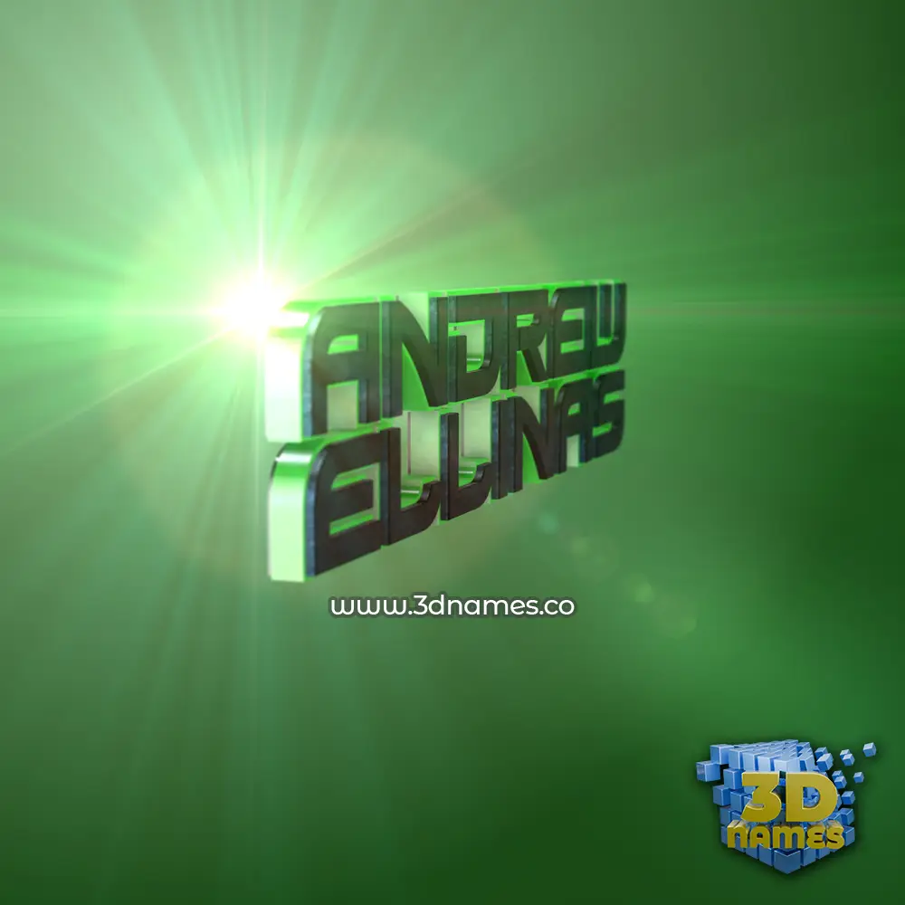 andrew ellinas in Green Light style - 3D name wallpaper