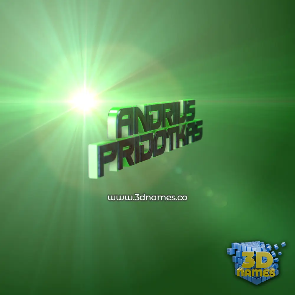 andrius pridotkas in Green Light style - 3D name wallpaper