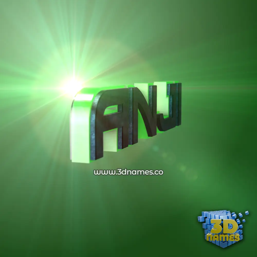 anji in Green Light style - 3D name wallpaper