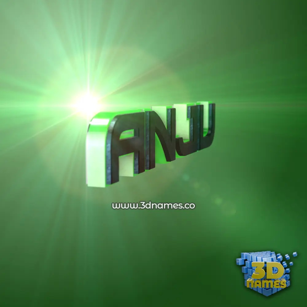 anju in Green Light style - 3D name wallpaper