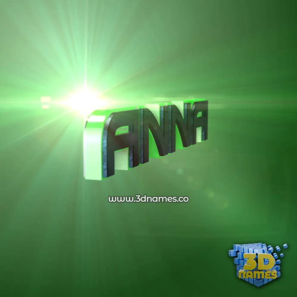 anna in Green Light style - 3D name wallpaper