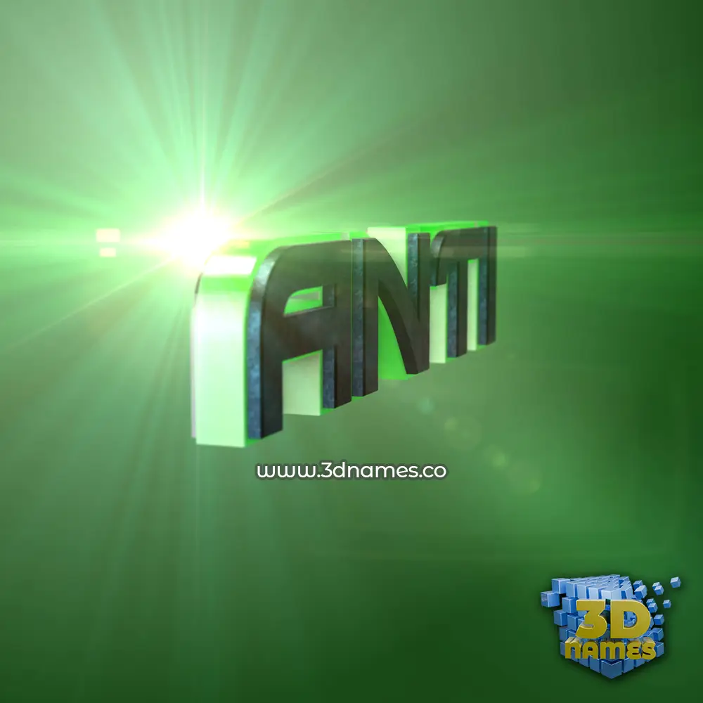anti in Green Light style - 3D name wallpaper