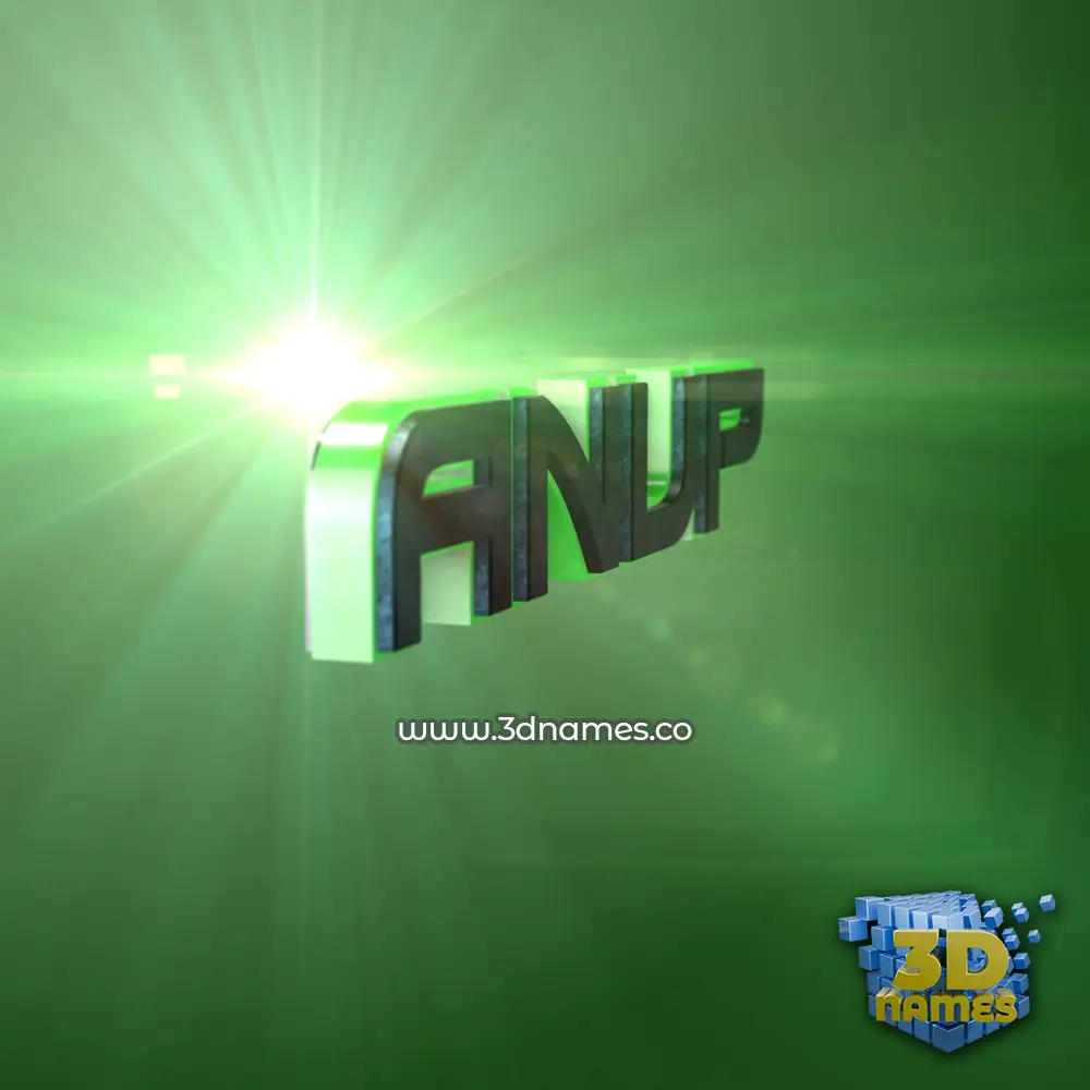 anup in Green Light style - 3D name wallpaper