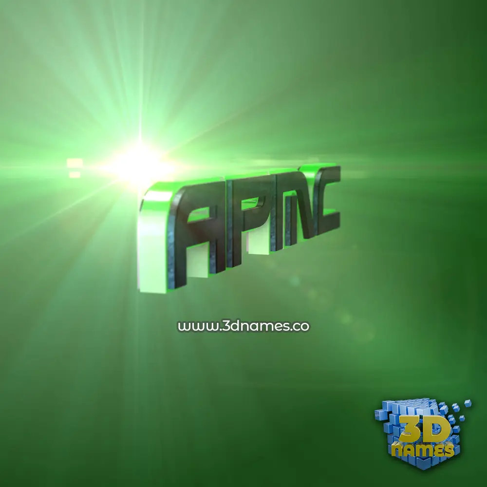 apmc in Green Light style - 3D name wallpaper