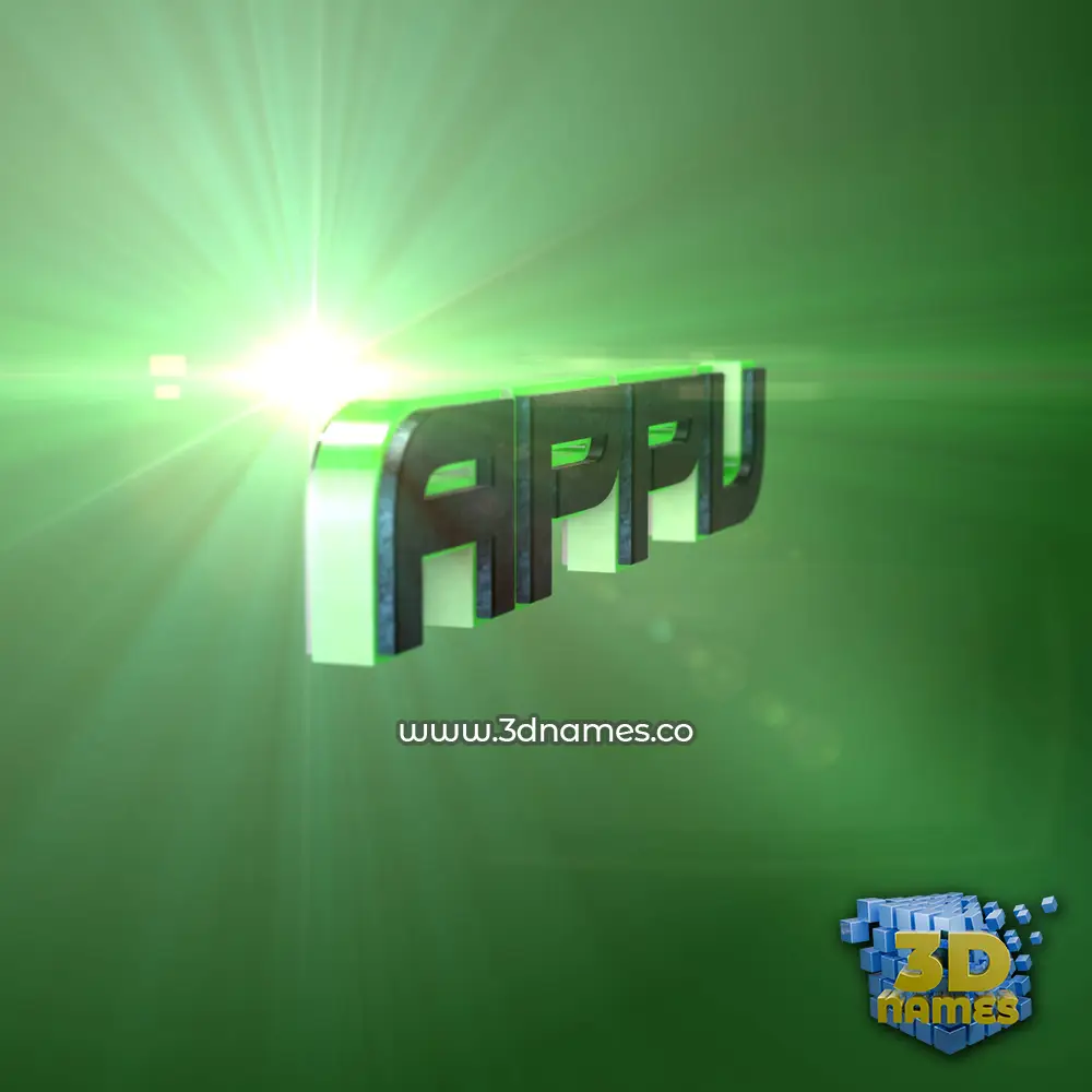 appu in Green Light style - 3D name wallpaper