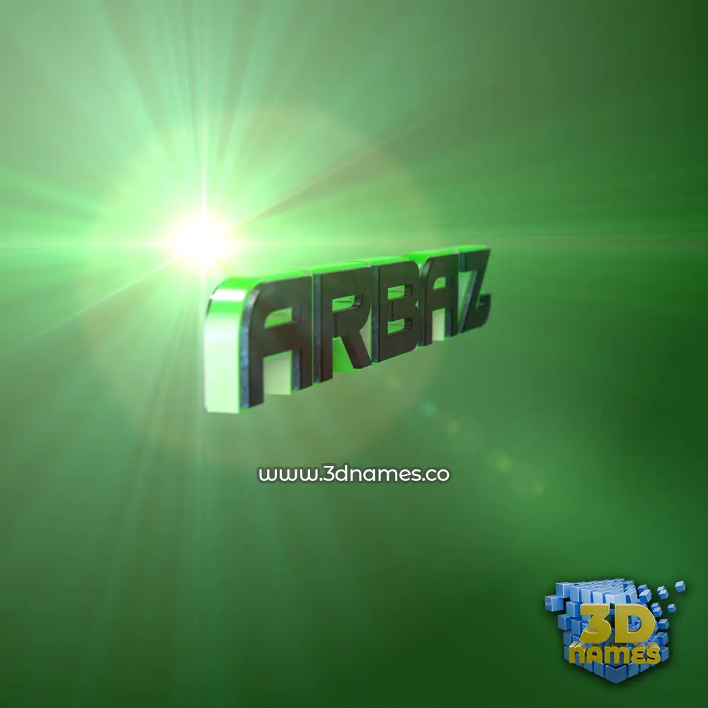 arbaz in Green Light style - 3D name wallpaper
