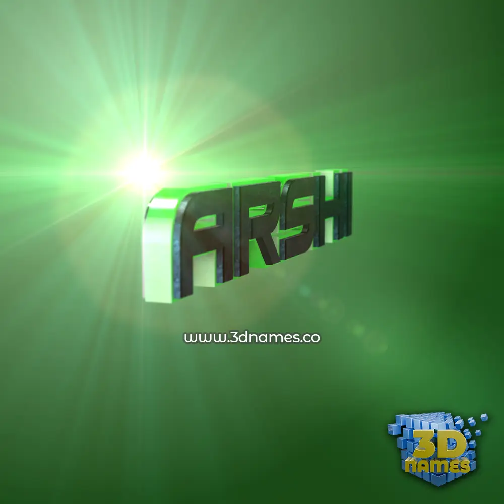 arshi in Green Light style - 3D name wallpaper