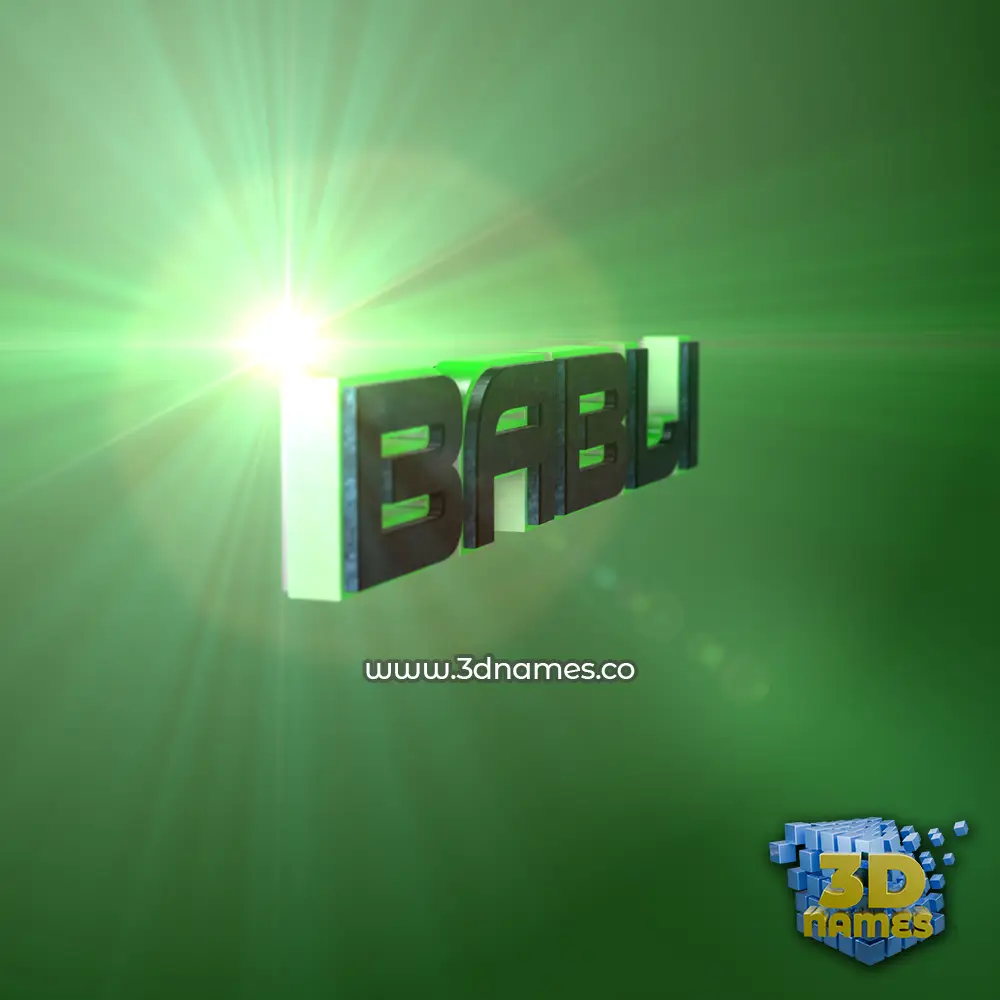 babli in Green Light style - 3D name wallpaper