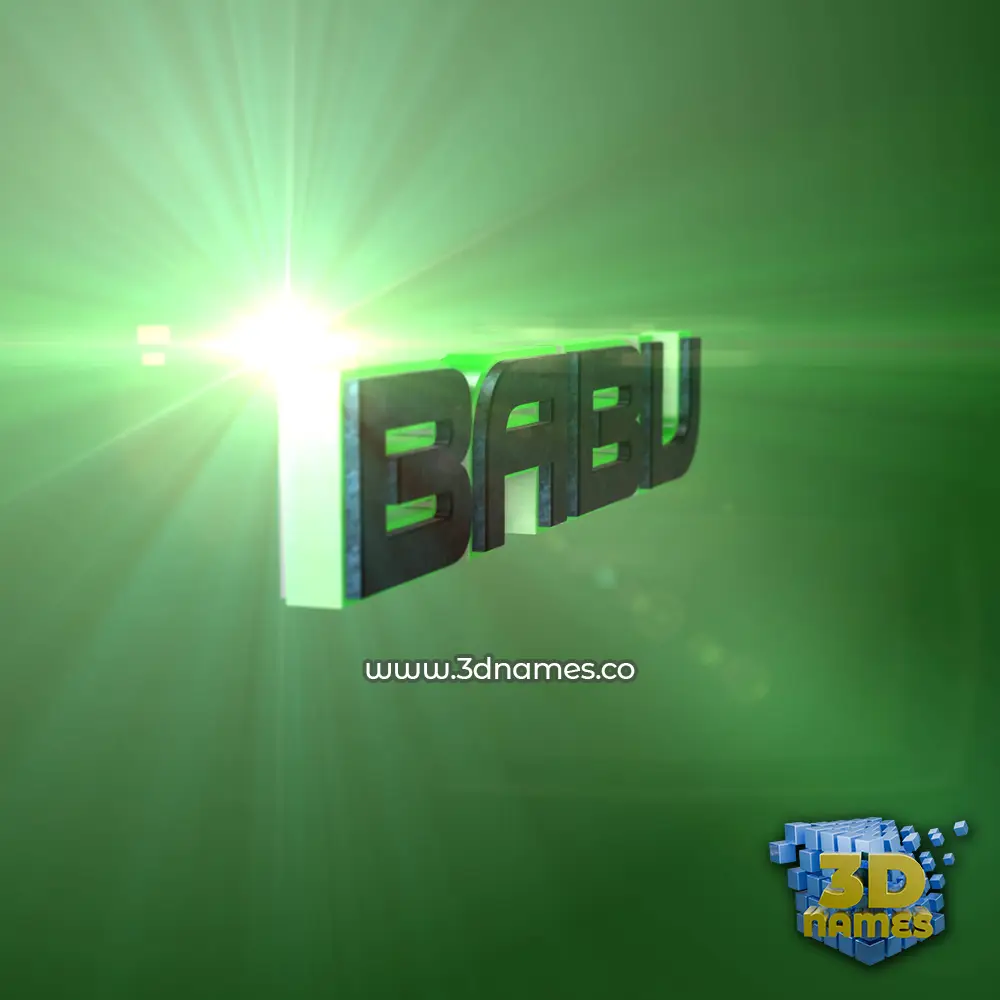 babu in Green Light style - 3D name wallpaper