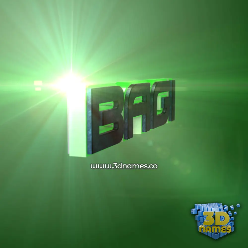 bagi in Green Light style - 3D name wallpaper
