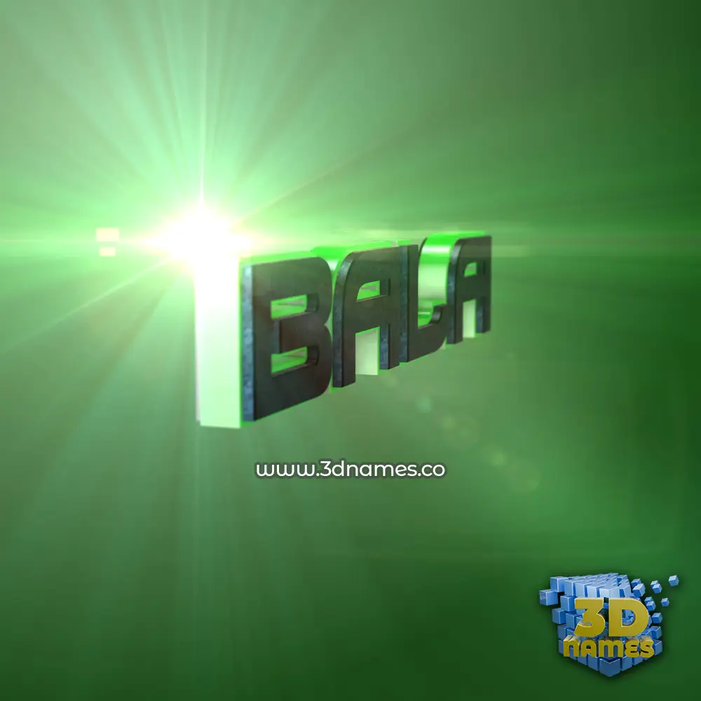bala in Green Light style - 3D name wallpaper